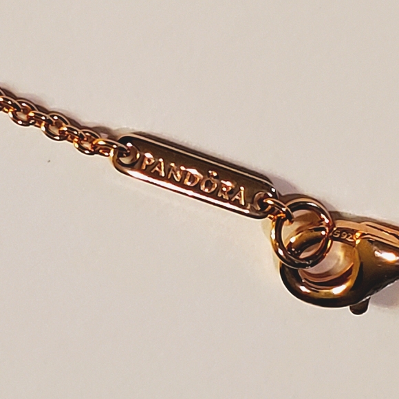 Authentic NEW Pandora Herbarium Cluster Drop Collier Necklace 14K RGP CZ - Picture 10 of 10